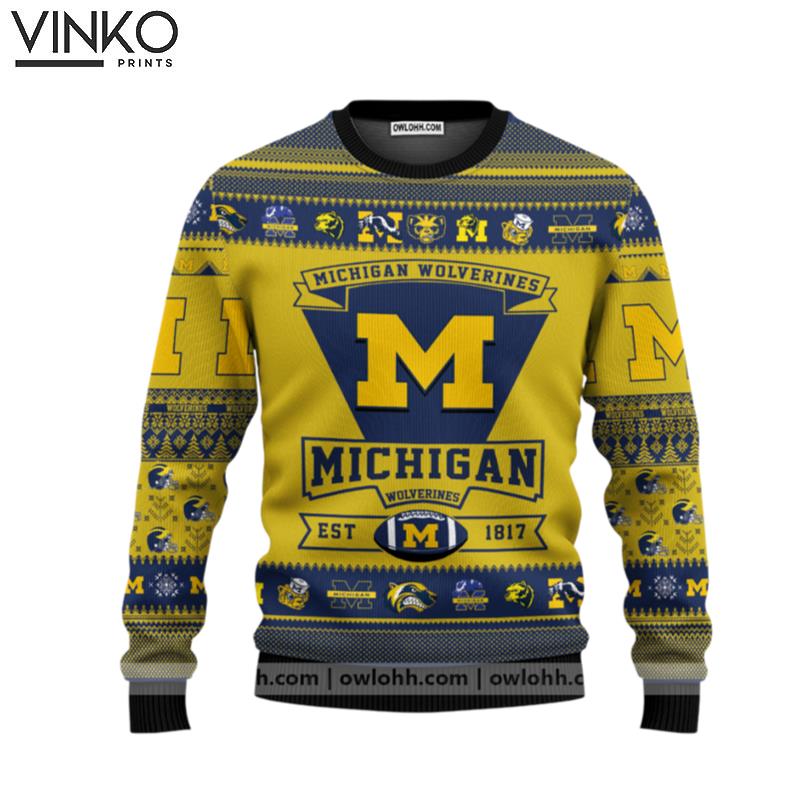 Michigan Wolverines Football Team Custom Ugly Christmas Sweater