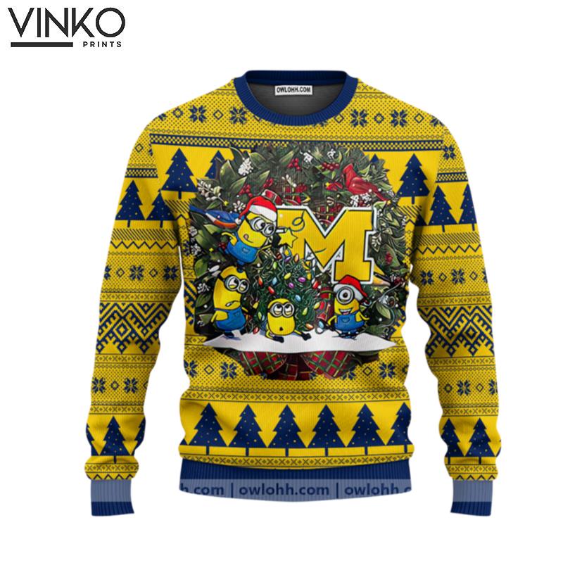 Michigan Wolverines Minion Ugly Christmas Sweater