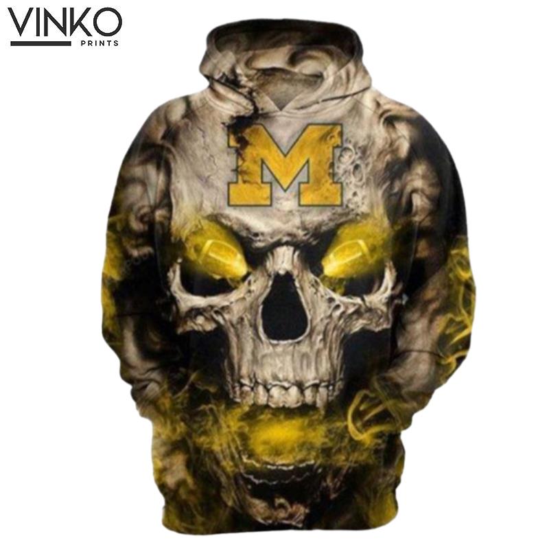 Michigan Wolverines Skull Michigan Wolverines Hoodie