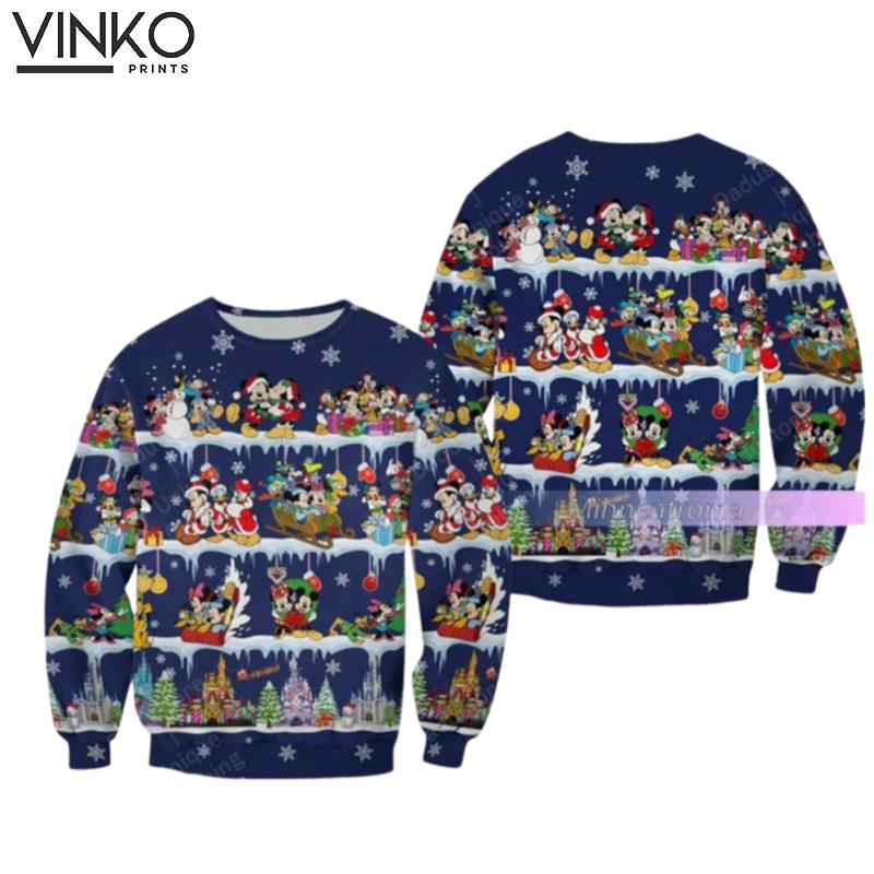 Mickey And Friend Christmas 3D Ugly Christmas Sweater