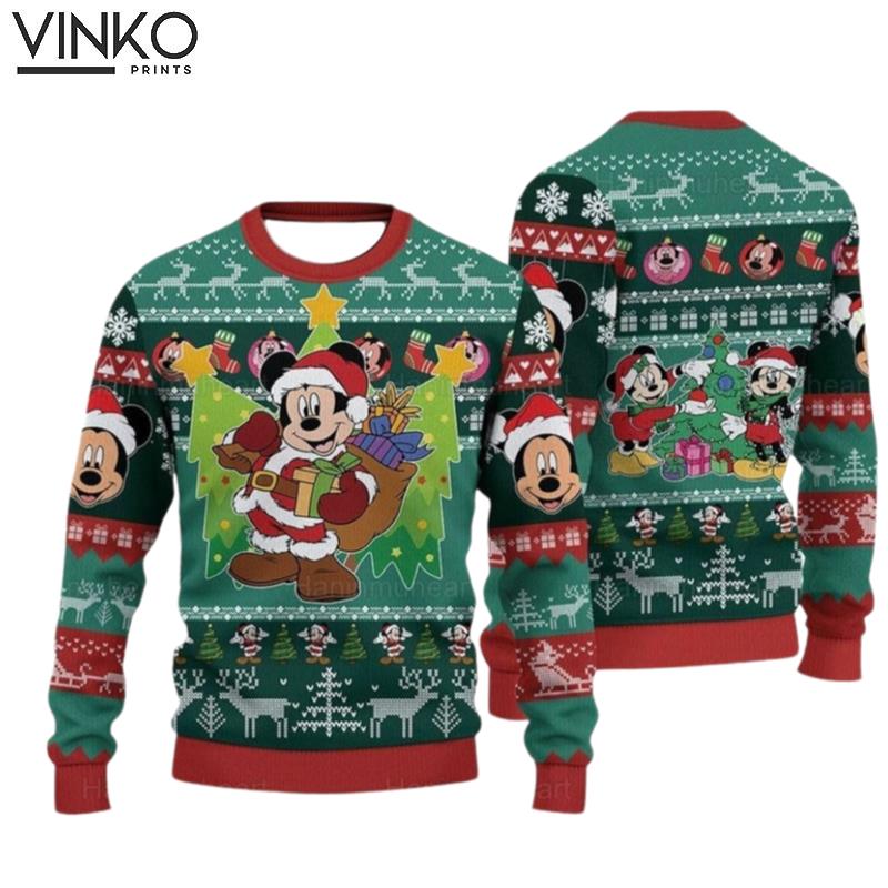 Mickey And Minnie Santa Mickey Ugly Christmas Sweater