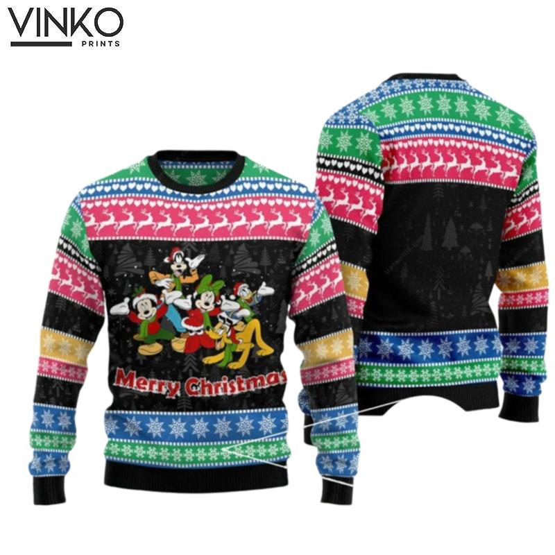 Mickey Mouse And Friends Merry Christmas 3D Ugly Christmas Sweater