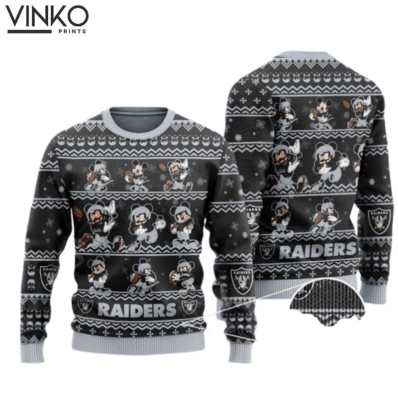 Mickey Mouse Holiday Party Raiders Custom Ugly Christmas Sweater