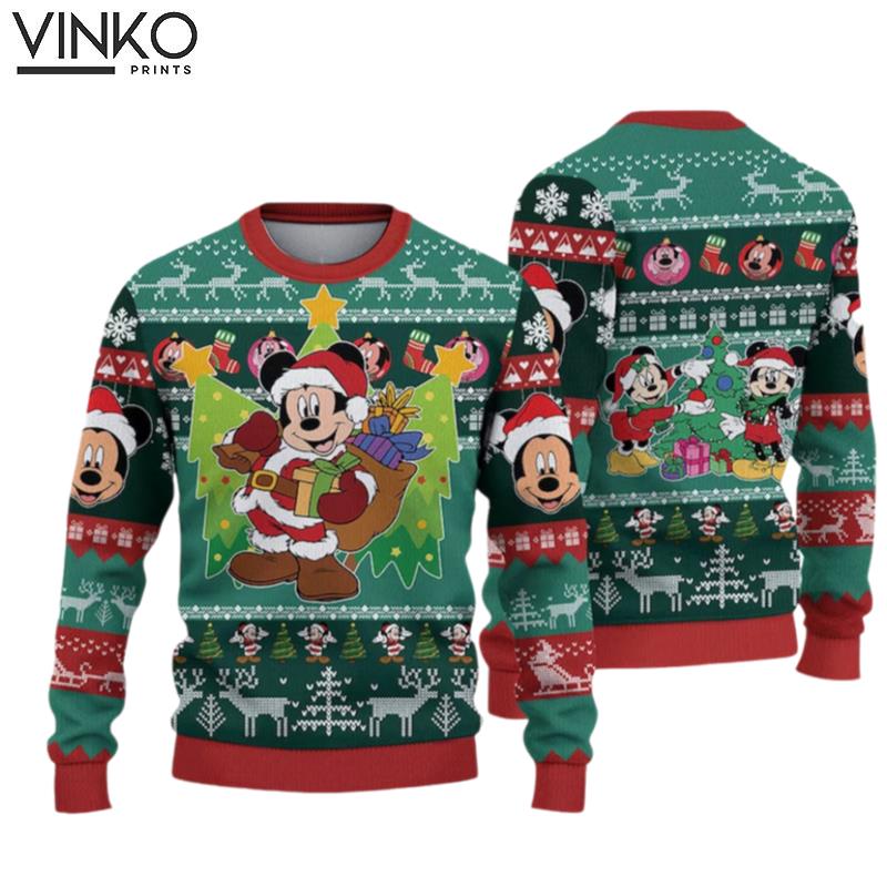 Mickey Mouse Santa Claus Costume Merry Christmas 3D Ugly Christmas Sweater