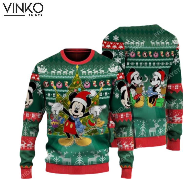 Mickey Mouse Xmas Tree Thanksgiving Christmas 3D Ugly Christmas Sweater