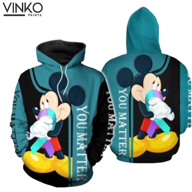 Mickey Suicide Prevention Awareness Hoodie