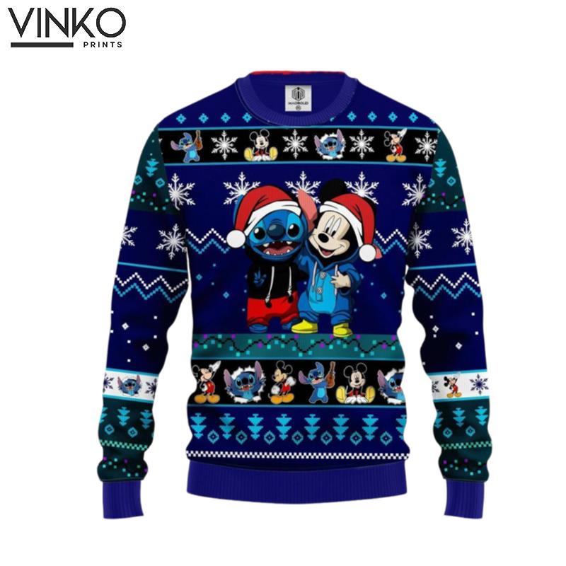 Mickey and Stitch Disney 3D Ugly Christmas Sweater