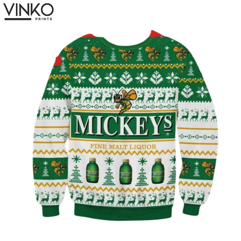 Mickeys Fine Malt Liquor Gift Xmas Ugly Christmas Sweater