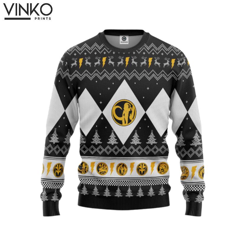 Mighty Morphin Black Ranger Christmas Custom Ugly Christmas Sweater