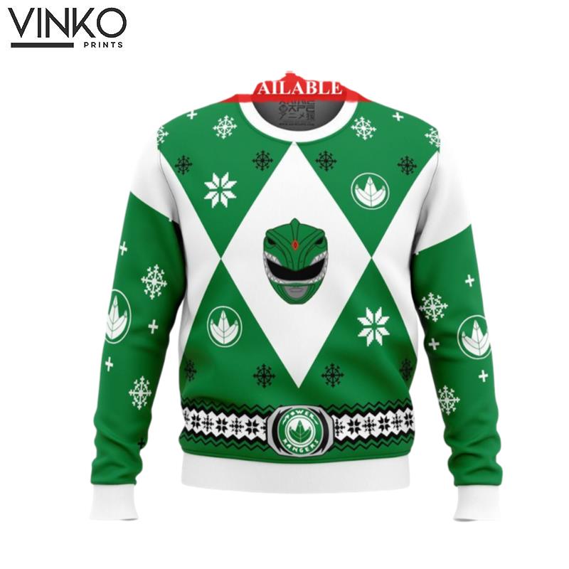 Mighty Morphin Power Ranger Green Ugly Christmas Sweater