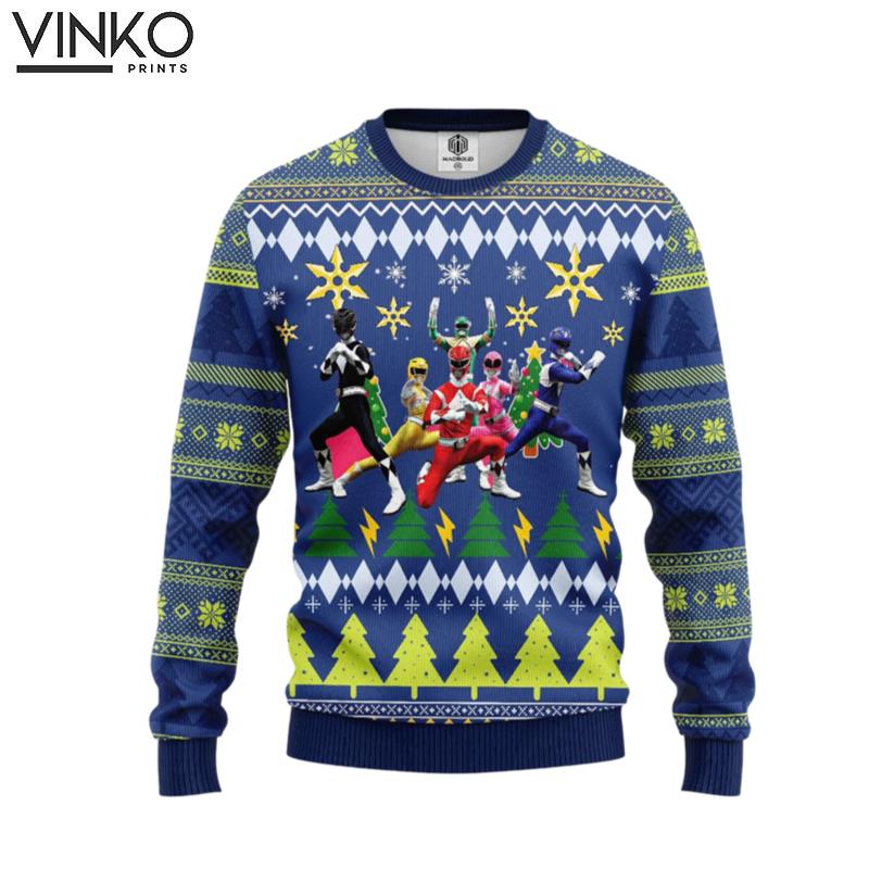 Mighty Morphin Power Rangers Custom Ugly Christmas Sweater