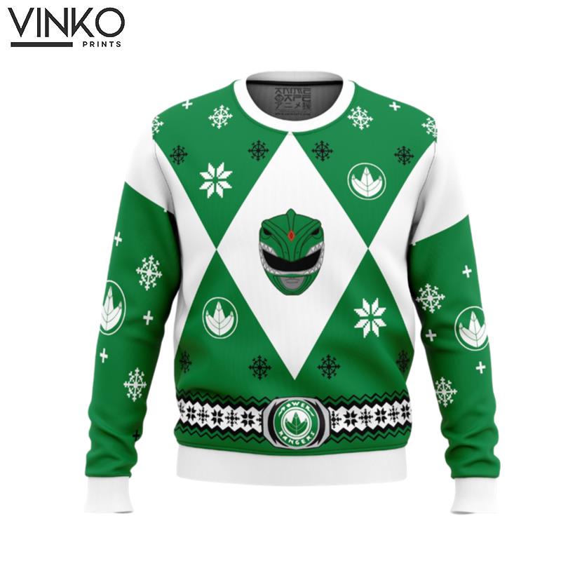 Mighty Morphin Power Rangers Green Ugly Christmas Sweater