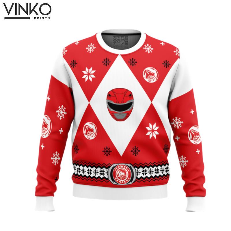 Mighty Morphin Power Rangers Red Ugly Christmas Sweater