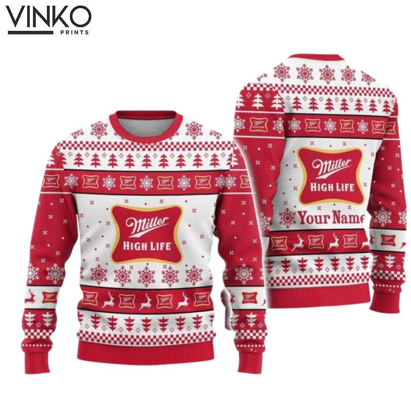 Miller Highlife Miller Men Miller Ugly Christmas Sweater