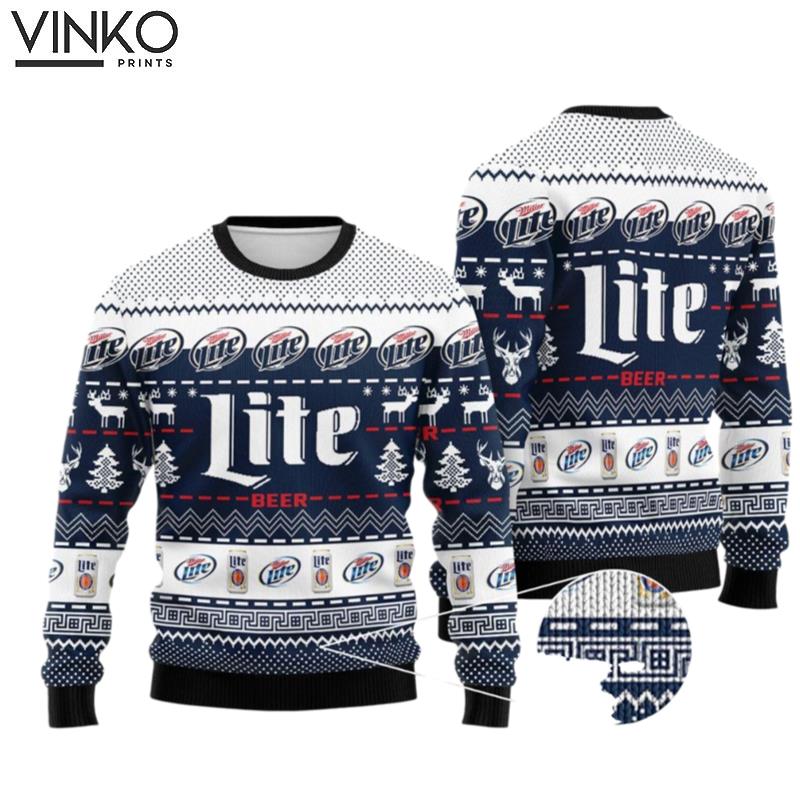 Miller Lite Amazing Gift Idea Thanksgiving Gift Ugly Christmas Sweater