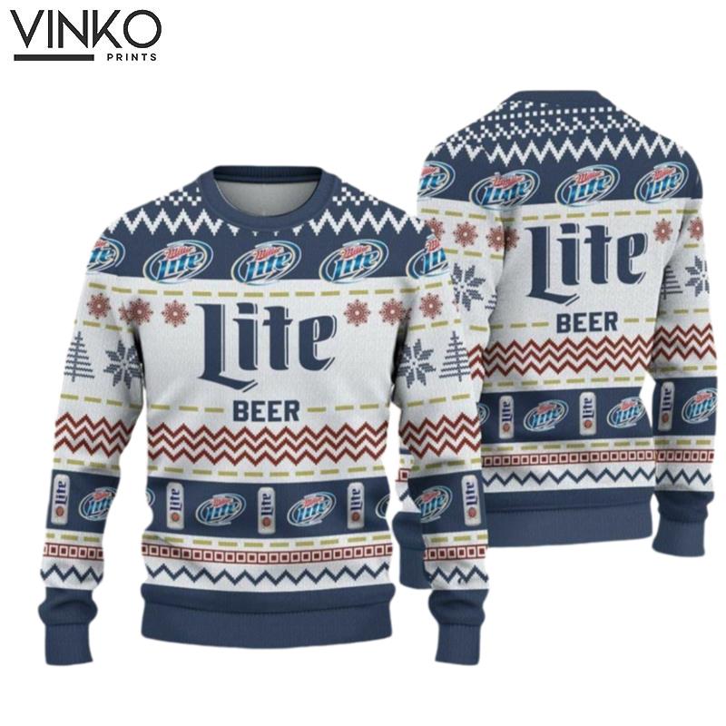 Miller Lite Beer Miller Lite Beer Ugly Christmas Sweater