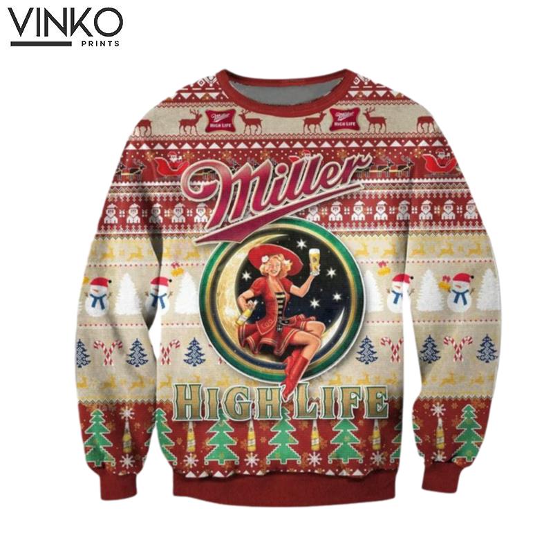 Miller Lite Beer Ugly Christmas Sweater