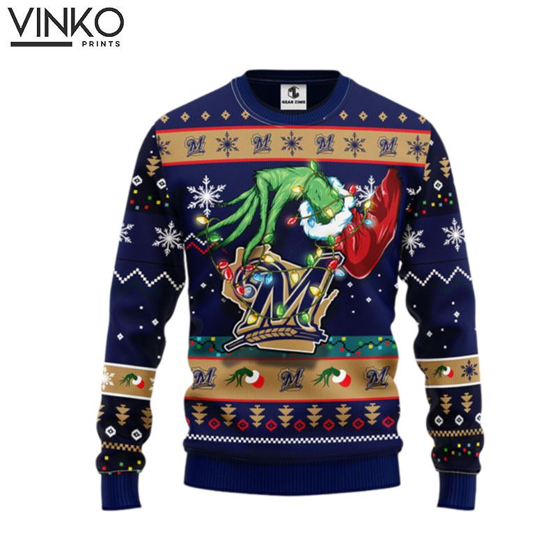 Milwaukee Brewers Grinch Ugly Christmas Sweater