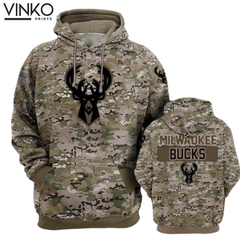 Milwaukee Bucks Camouflage Veteran Hoodie