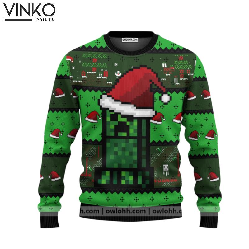 Minecraft Creepr Ugly Christmas Sweater