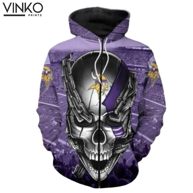 Minnesota Vikings Meta Skull Hoodie