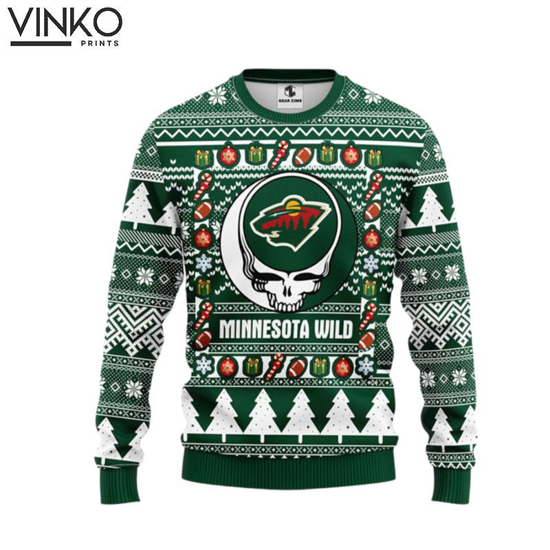 Minnesota Wild Grateful Dead Ugly Ugly Christmas Sweater