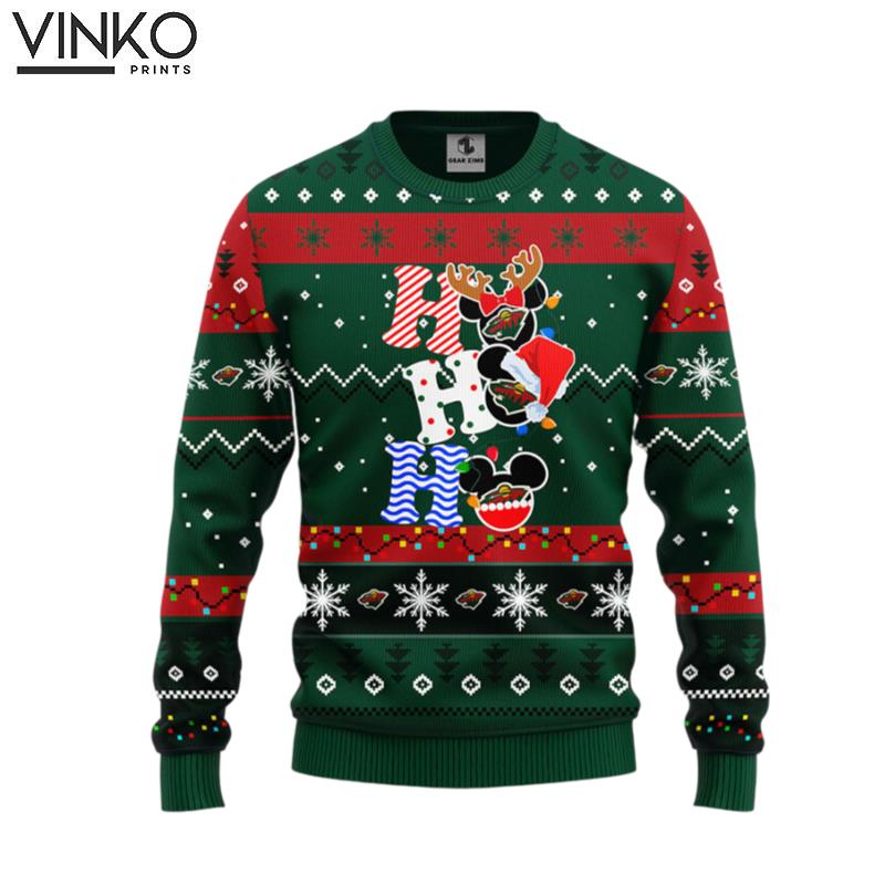 Minnesota Wild Hohoho Mickey Ugly Christmas Sweater