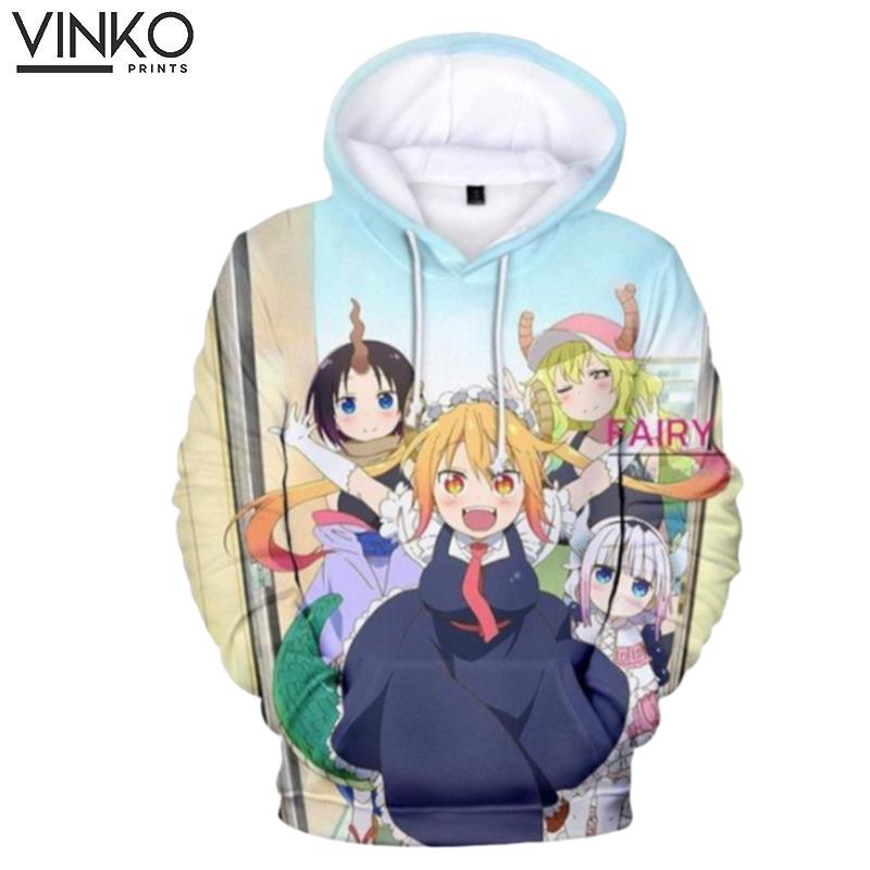 Miss Kobayashi Dragon Maid Tooru Kanna Kamui Quetzalcoatl Elma Hoodie