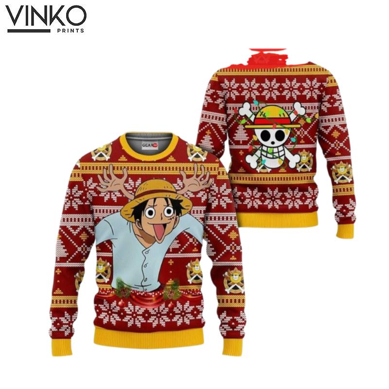 Monkey D Luffy One Piece Ugly Christmas Sweater