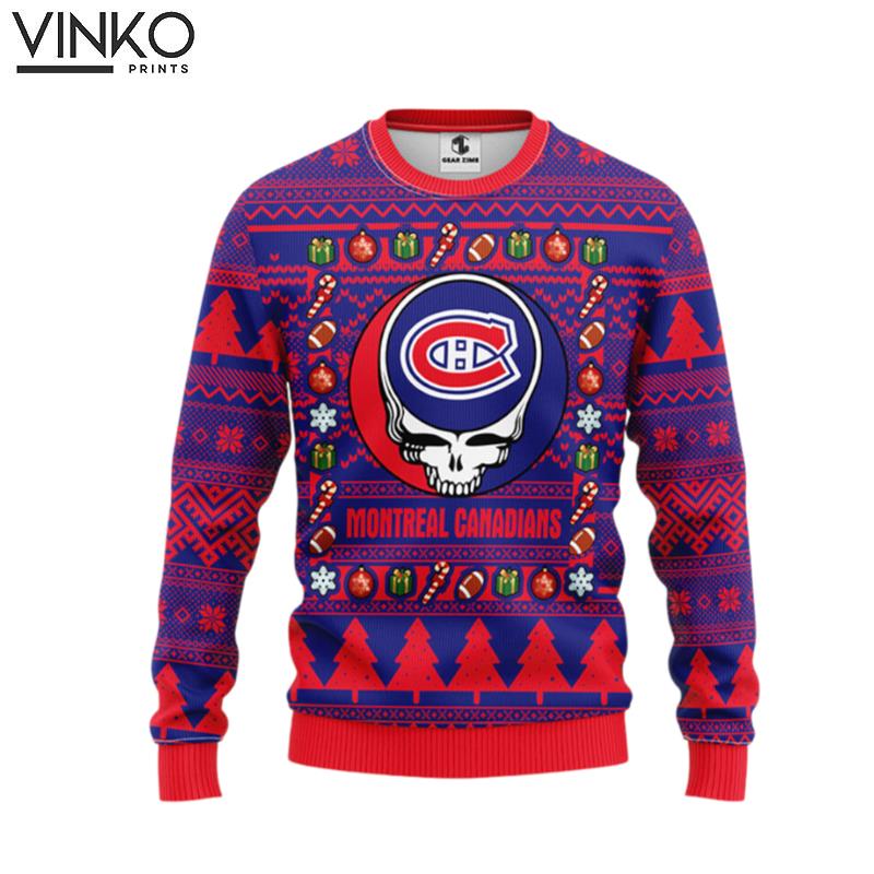 Montreal Canadians Grateful Dead Ugly Ugly Christmas Sweater