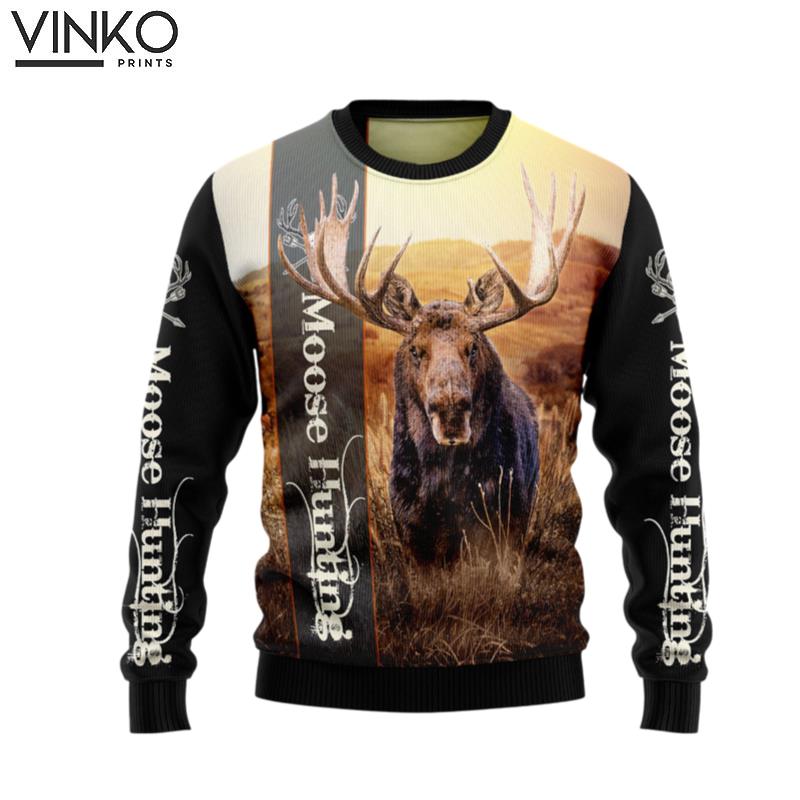 Moose Hunting TG5112 Ugly Christmas Sweater