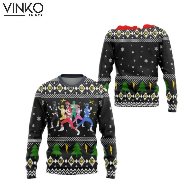 Morphin Power Rangers Superhero Warriors Team Ugly Christmas Sweater