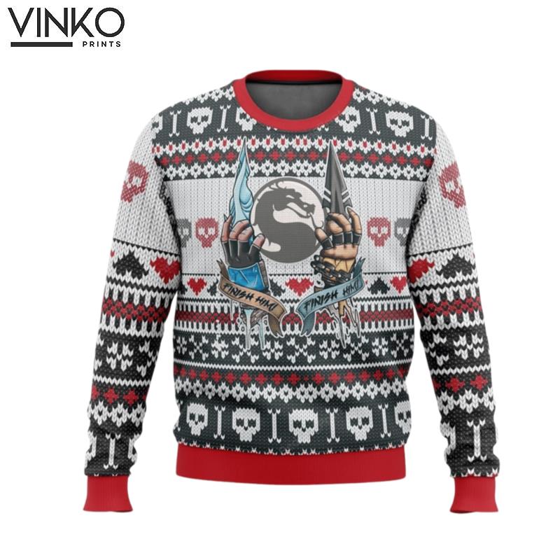 Mortal Kombat Finish Him Ugly Christmas Sweater