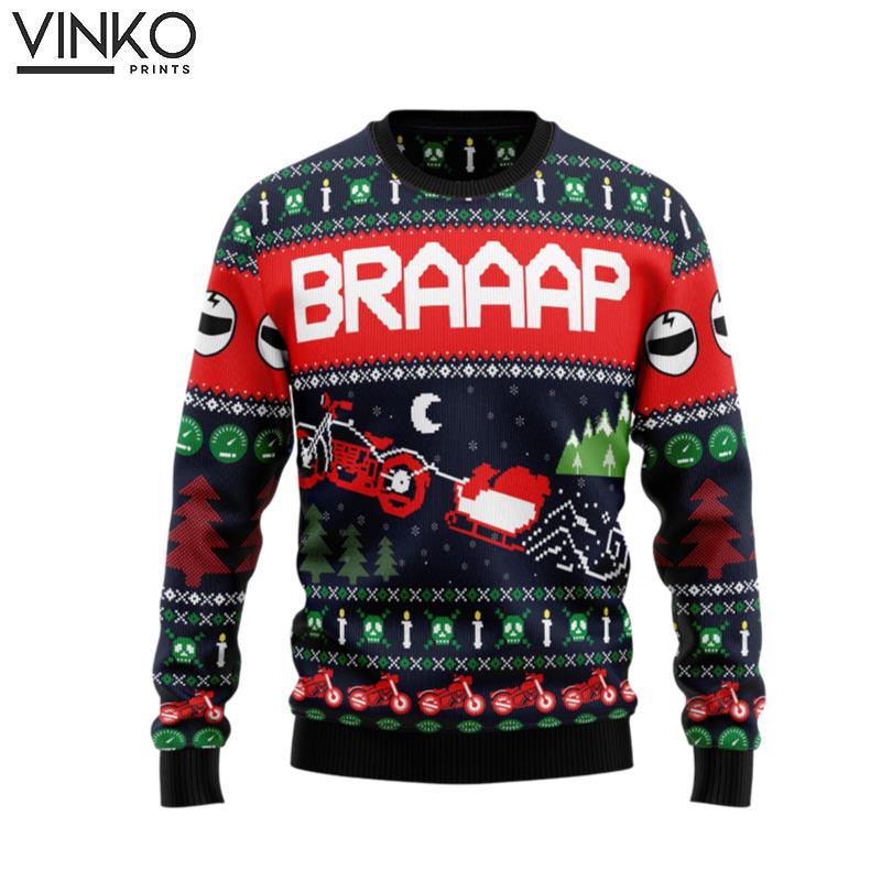 Motorbike Braaap Christmas For Men And Women Ugly Christmas Sweater