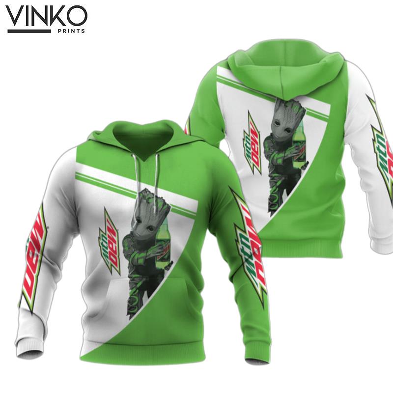 Mountain Dew And Baby Groot Hoodie