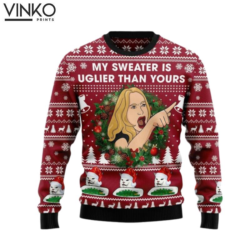 My Is Uglier Than Yours Christmas Unisex Woolen Ugly Christmas Sweater