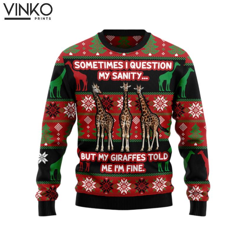 My Sanity Question Giraffe G51030 Ugly Christmas Sweater