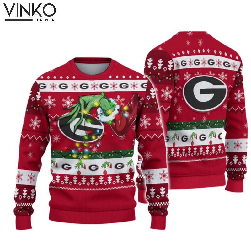 NCAA Georgia Bulldogs Grinch Ugly Christmas Sweater