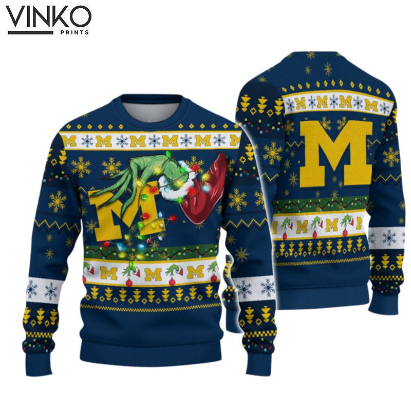 NCAA Michigan Wolverines Grinch Ugly Christmas Sweater