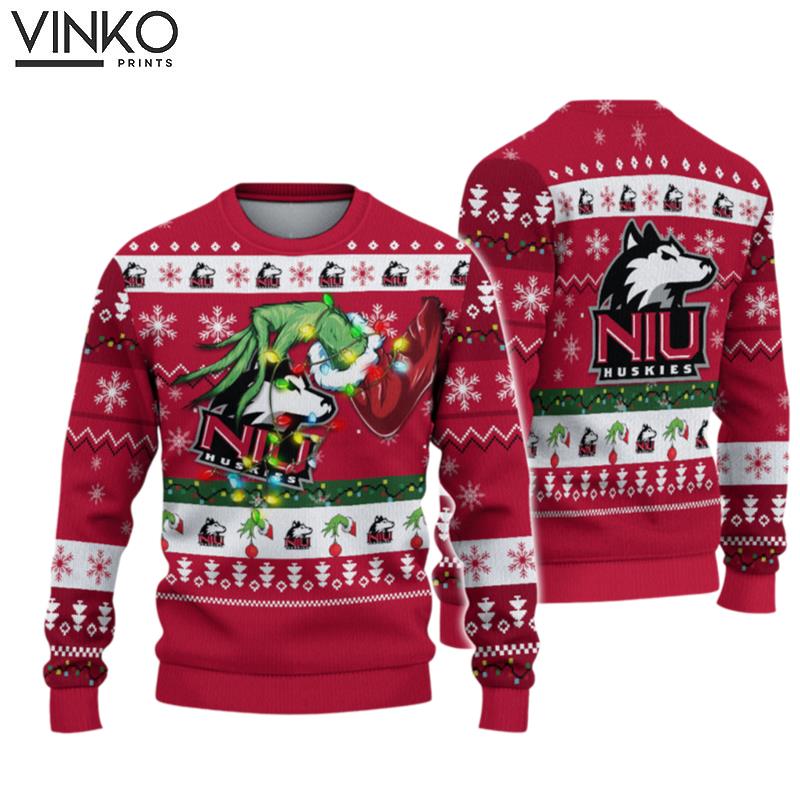 NCAA Northern Illinois Huskies Grinch Ugly Christmas Sweater