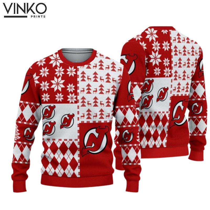 NJ Devils Ice Hockey Ugly Christmas Sweater