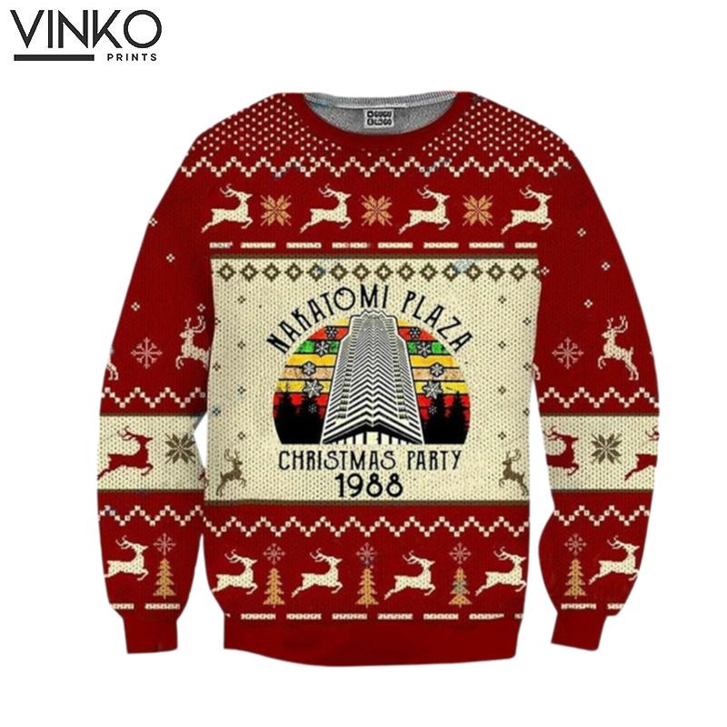 Nakatomi Plaza Christmas Party 1988 3D Ugly Christmas Sweater