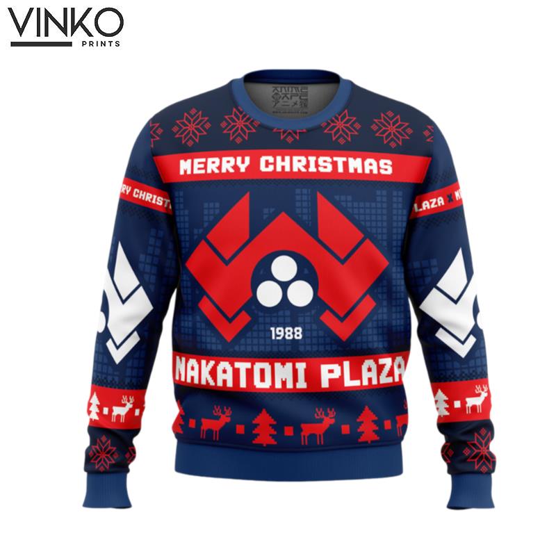 Nakatomi Plaza Die Hard Ugly Christmas Sweater