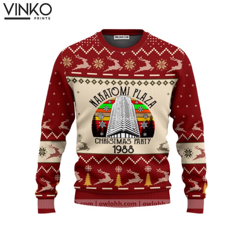 Nakatomi Plaza Red And Cream Ugly Christmas Sweater