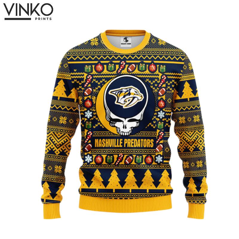 Nashville Predators Grateful Dead Ugly Ugly Christmas Sweater