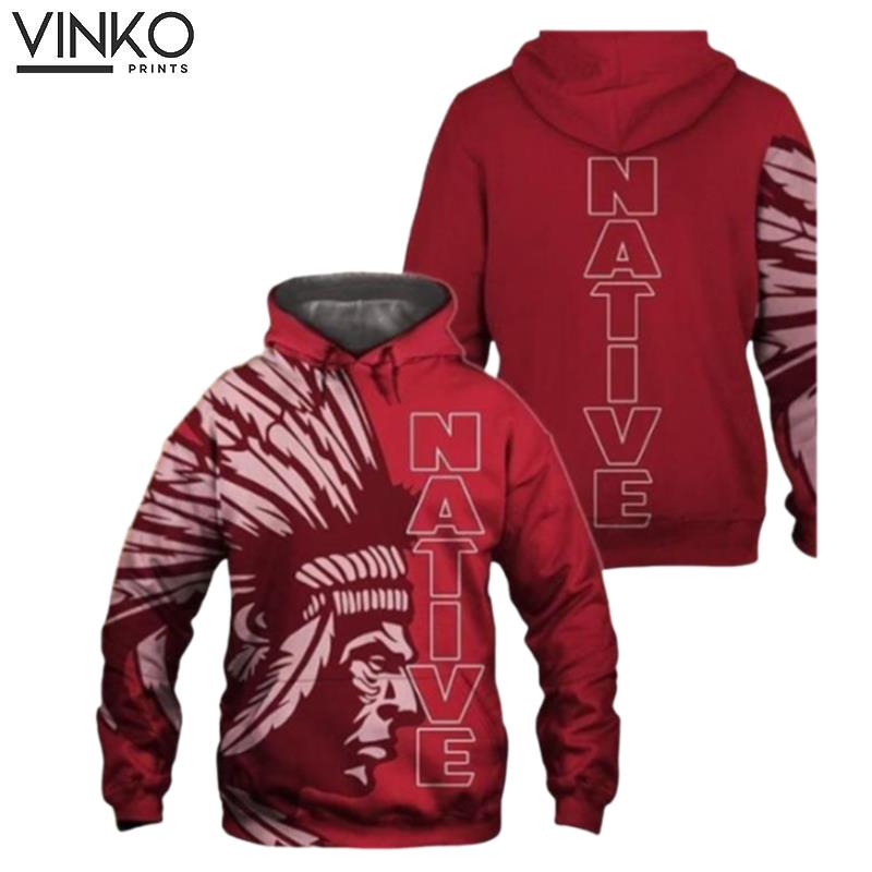 Native American Chief Red Hoodie