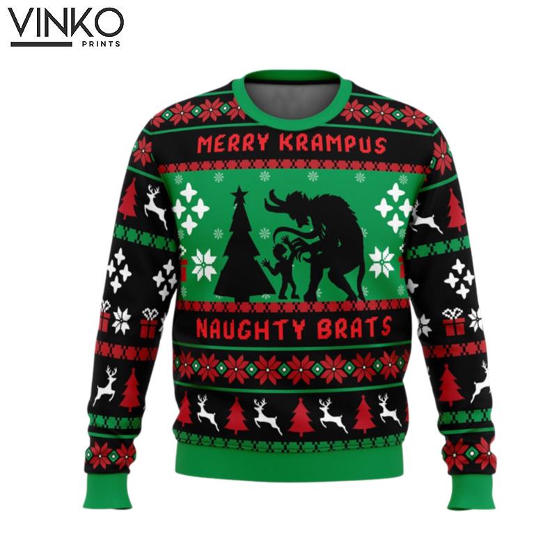 Naughty Brats Krampus Ugly Christmas Sweater