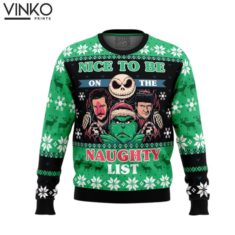 Naughty List Club Pop Culture Ugly Christmas Sweater