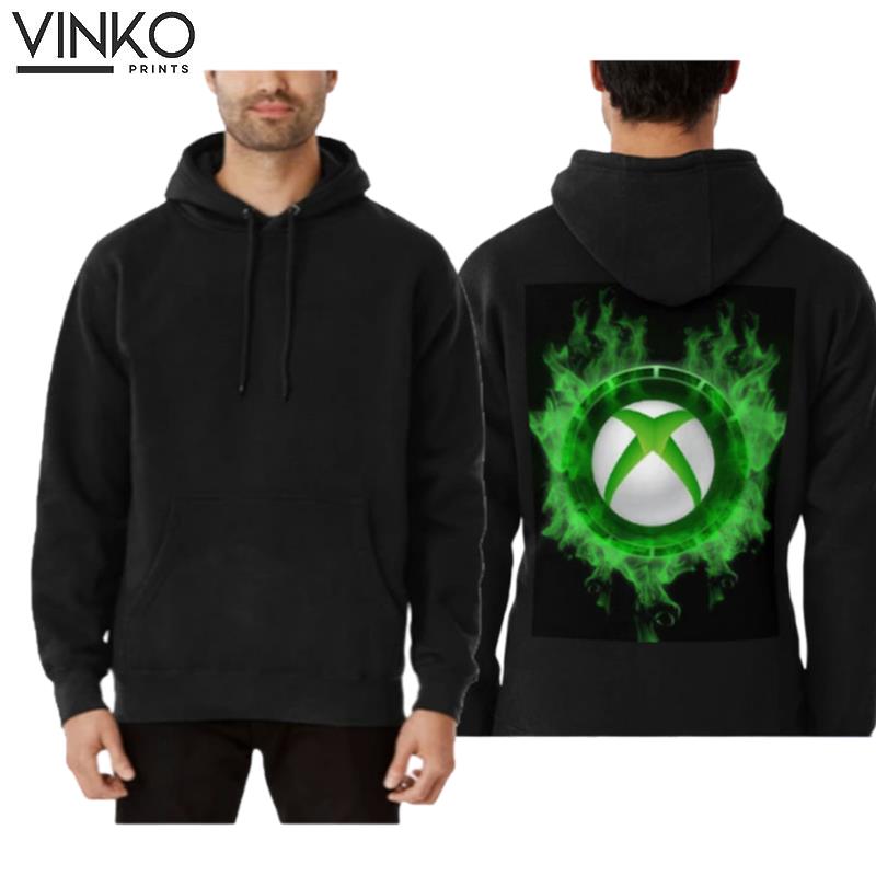 Neon Green Xbox Logo Gamer Art Hoodie