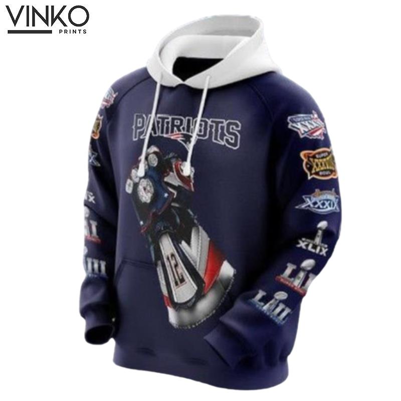 New England Patriots Infinity Gauntlet Tom Brady 12 Hoodie